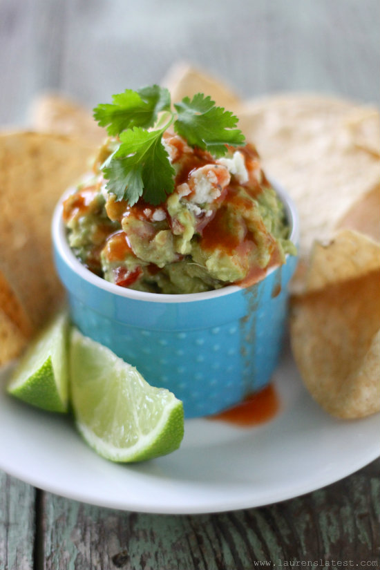 Buffalo Guac|<image-caption></p>
<p>Buffalo bacon blue cheese guac
<p></image-caption>|Lauren’s Latest” title=”Buffalo Guac|<image-caption>
<p>Buffalo bacon blue cheese guac
<p></image-caption>|Lauren’s Latest” /></div>
<p><!-- END scald=3215 --></div>
</div>
<p>“This is a crowd-pleasing new take on the traditional guacamole recipe,” says Lauren Brennan ofLauren’s Latest. “It’s got a spicy, salty, creamy kick with the added bonus of bacon.”</p>

<p>Few can argue that life isn’t a whole lot better with bacon. The inspiration for the quirky recipe actually hit Brennan while she was pregnant. In this case, surging hormones led to something way more delicious than pickles and ice cream. For a smoky, garlicky twist on regular guac, this recipe is a must.</p>

<p>For the full recipe, click here.
<div class=