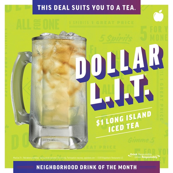 The Applebees 1 drink special is back with the Dollar L.I.T. Metro US