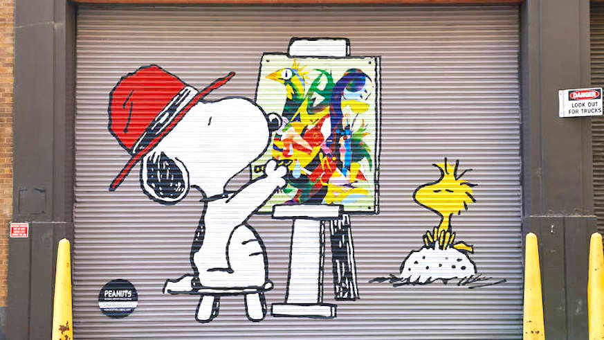 Death NYC - Soopy And Charlie Brown Louis Vuitton House - Sérigraphie  originale signée - - Graffiti, Murale, Street art - Plazzart