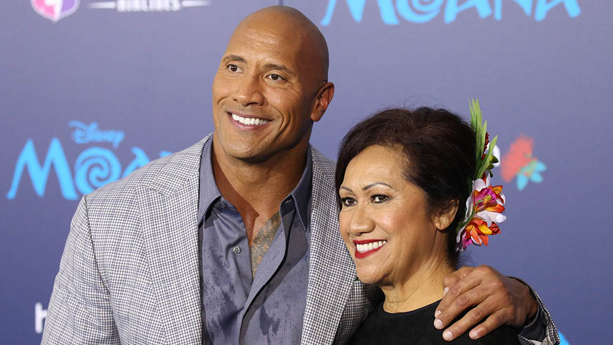 Dwayne Johnson Mother Moana Premiere