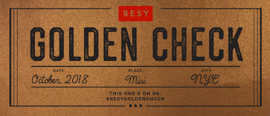 Golden Checks for free meals via Resy