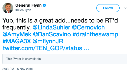 Michael Flynn Russian Troll Accounts Ten GOP