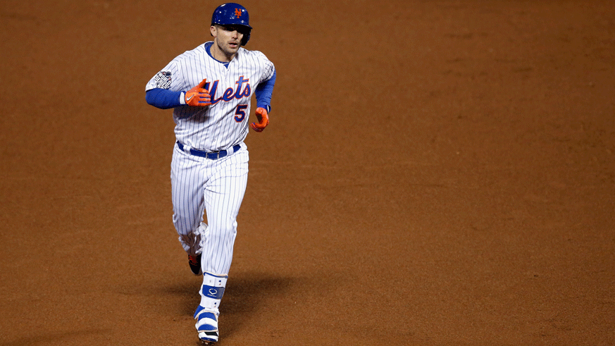 David Wright of the New York Mets hits a two run home run against