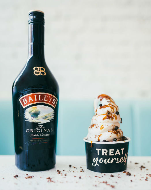 OddFellows and Baileys soft serve in honor of Treat Yo Self Day