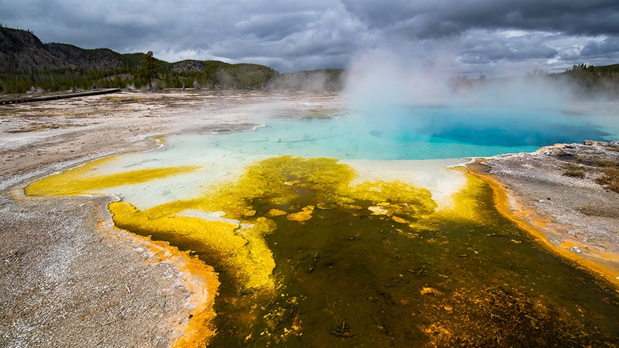 Yellowstone National Park Supervolcano location underneath ground